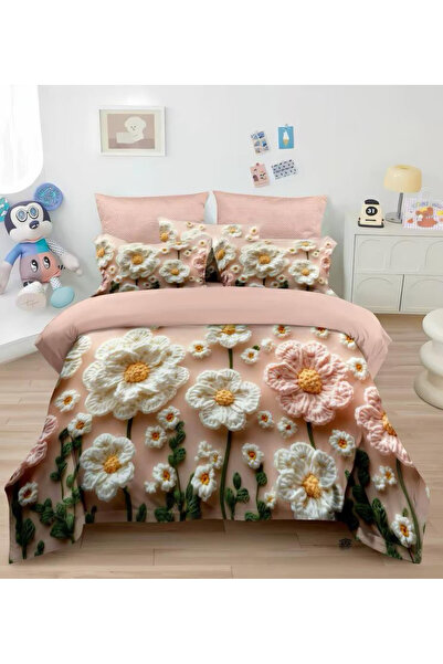 FIONNA.RO Lenjerie De Pat Finet 6 Piese 5D - Flori Crosetate