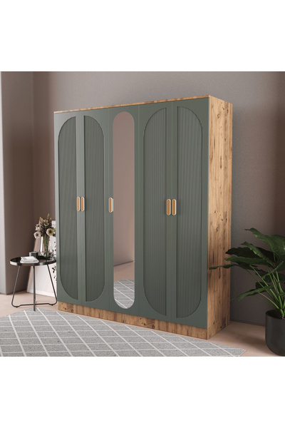 Teen & Bright SOHO 5 KAPAKLI BAZALI GARDIROP - MDF KAPAK