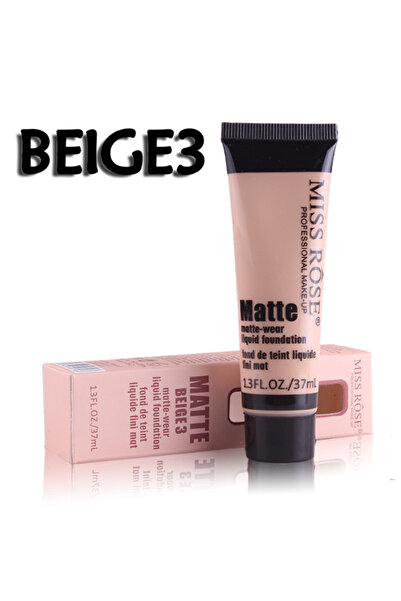 MISS ROSE Matte Liquid Foundation – Beige 3, 37 mL