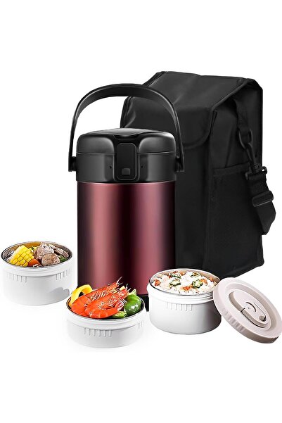 genernic Tinaforld 3-Tier 2.2L (74oz) Stainless Steel Insulated Lunch Box - Leakproof, Stackable