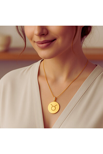 TAKVANOV 316L Çelik Boğa Burcu Kolye – Kadın Zodyak Sembolü – Altın Kaplama