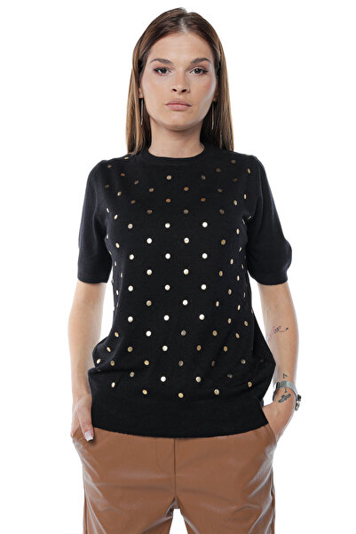 Jolenttine Bubbles Sweater with Cashmere and Wool - Black