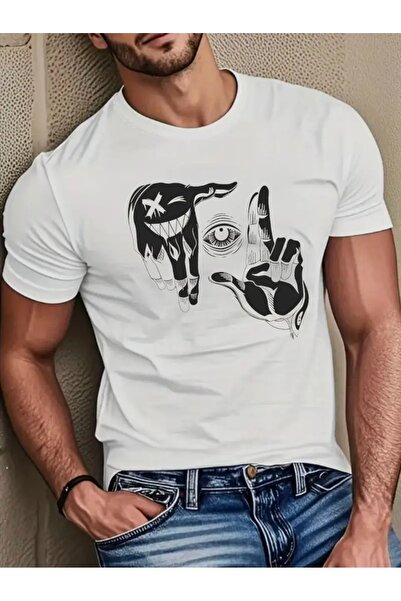 4desire.ro Men's EYE CONTROL Ink T-shirt, Classic Regular Fit, 100% Cotton, Vegan Approved