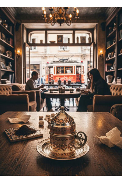 Efsoon Organics 2-Person Embroidered Copper Coffee Set