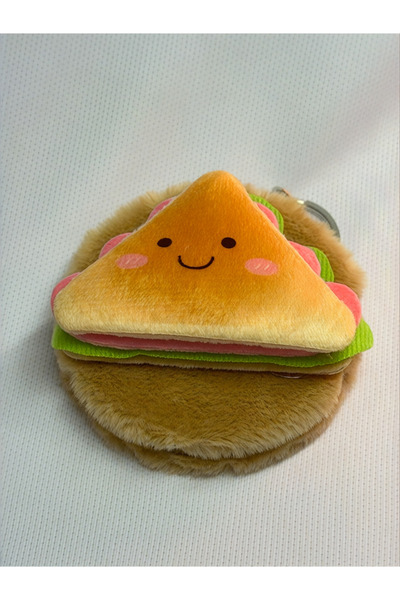 anahtarlık evreni سلسلة مفاتيح لطيفة على شكل ساندويتش مع مرآة، إكسسوار للحقيب...