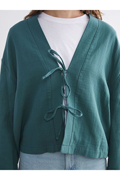 LC Waikiki Lcw Modest V Neck Oversized Muslin Women's Kimono