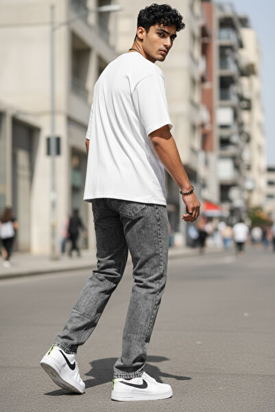 dehaine Men's jeans BAGGY, gray, simple pattern, 1116