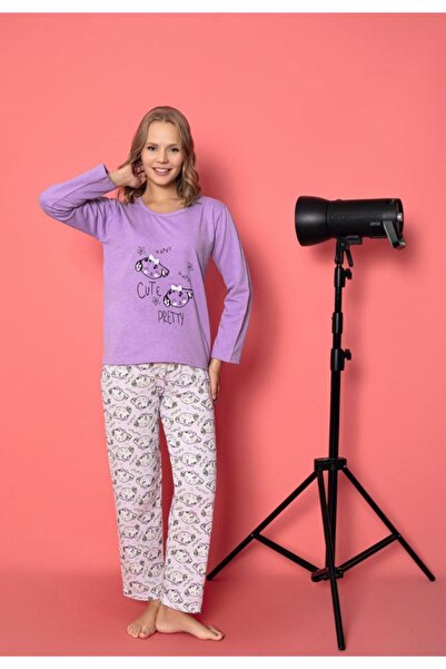 TOSKI Pijama Damă Vătuită cu Mâneci Lungi – Model Happy Cute