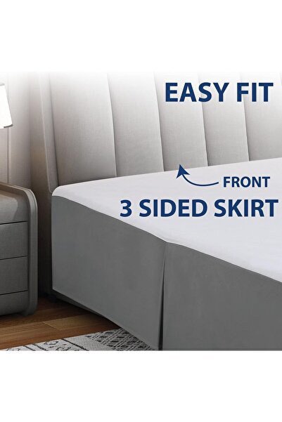 Generic Cathay Home Easy-Fit Double-Brushed Microfiber Bed Skirt, Gray, Full