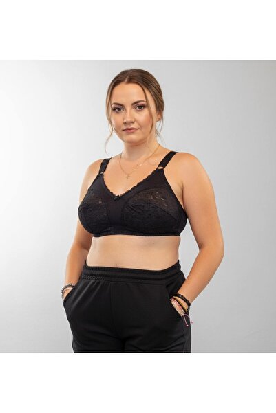 ihaoo Cotton canvas bra without padding, without wire, cup F