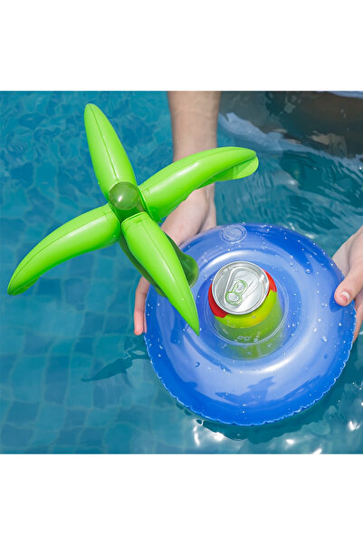 Boldy Palm Tree Cup Holder Inflatable - Floating Drink Holder - Palm Tree Cup Holder - Inflatable Sea Cup Holder