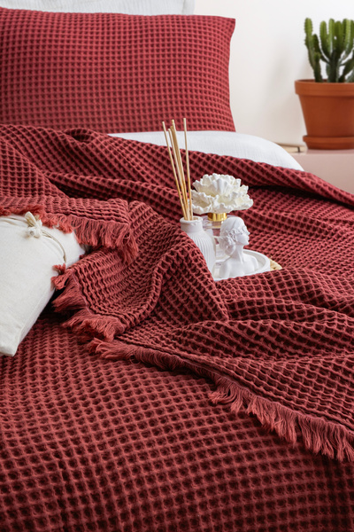 YASEMİNİNEVİ Waffle/Duo Size(220X250) Bedspread