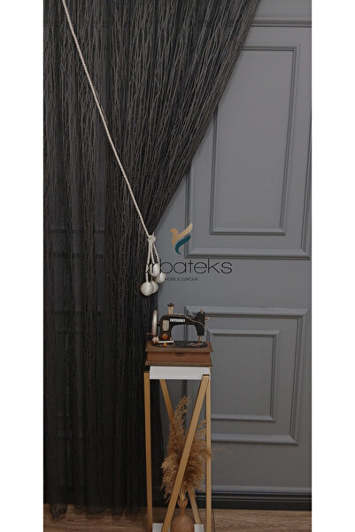 farbateks Anthracite Broken Glass Topcuklu Double-Breasted Left Wing 3-Layer Pleated Tulle