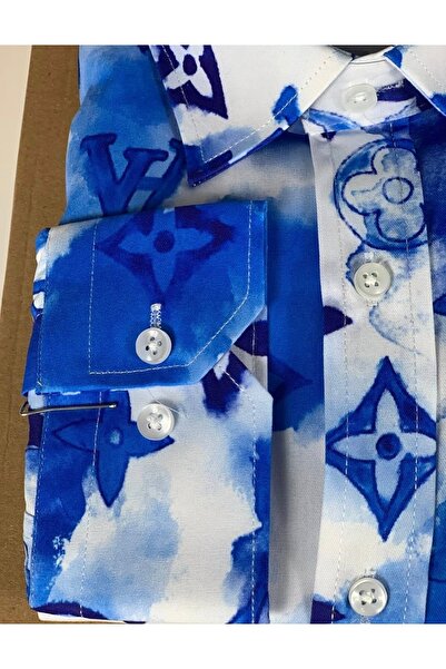 YusGos Long Sleeve Cotton Easy Iron Patterned Regular Fit Premium Sports Men's Shirt