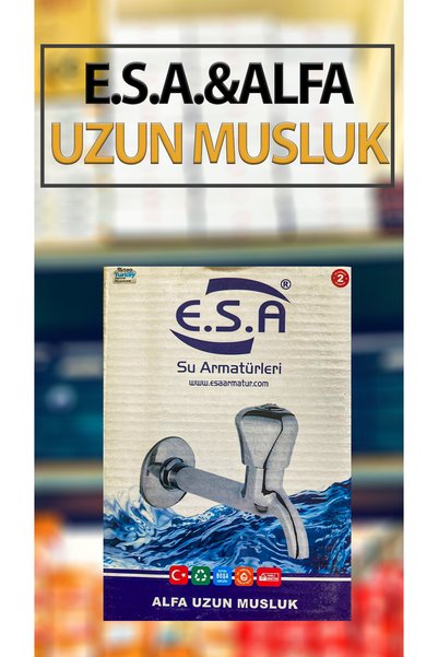 EŞA ESA Alfa Model Musluk 1/2'' Uzun Tip Lavabo Evye Bahçe Dış Mekan Uyumlu