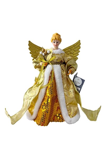 velve Christmas Decoration, Snow Queen, Fir Top, Gold, 30cm