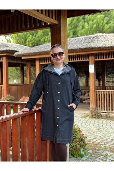 Tugbacabutik Uzun Kot ceket antrasit