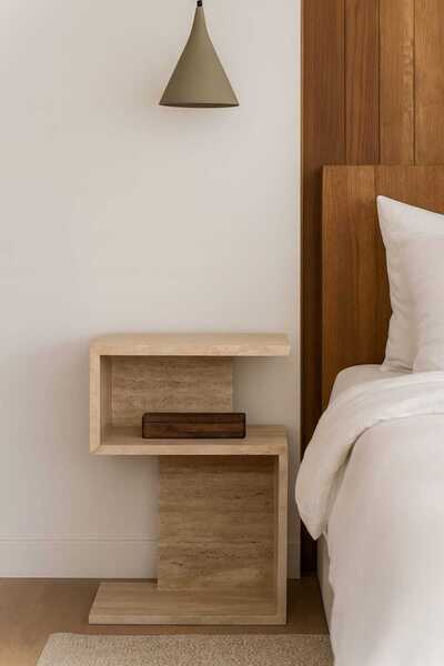 Woody Home Traverten Desenli Komodin, Yan Sehpa, Çok Amaçlı Dekoratif Sehpa, İskandinav, Bohem, 65x60