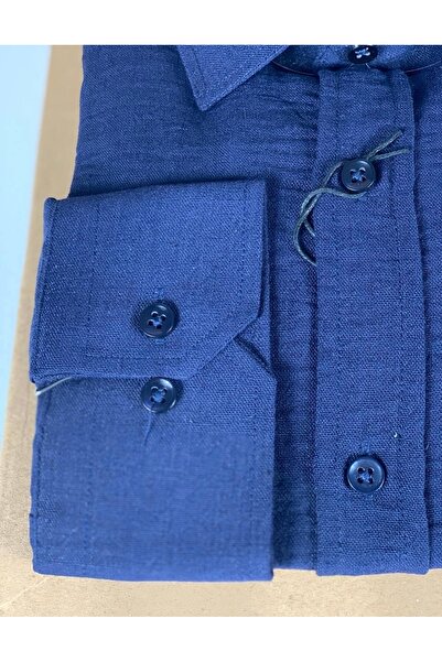 YusGos Long Sleeve Cotton Easy Iron Thick Muslin Linen Regular Fit Premium Men's Shirt