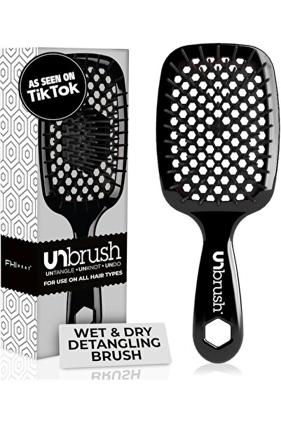 FHI Heat فرشاة فك تشابك الشعر الجاف والمبلل، لون أسود