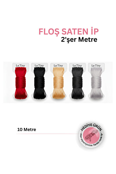 LA TINY AKSESUAR 2'şer Metre Floş İp Çeşitleri, Hobi - Takı Tasarım Malzemeleri -10metre