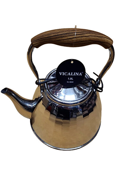 MOHAMED Tea Kettle VL-9344 Vicalina SILVER 1.0L with Wooden Handle