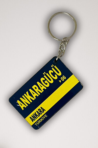 DURUSA Ankara Flag Retro Mdf Keychain 3X5 cm Uv Printing - 6mm Thickness