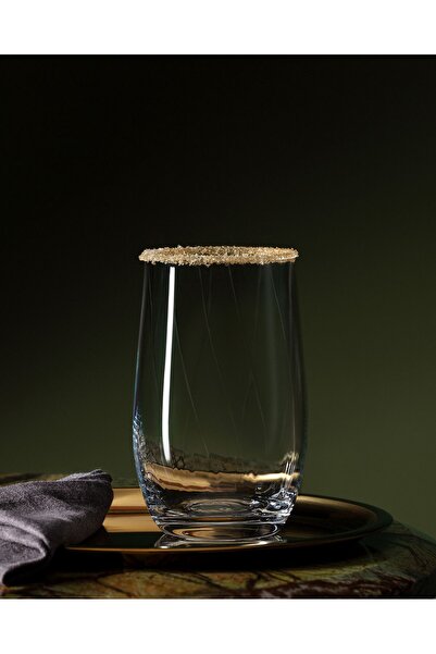 Madame Coco Lucinda Set of 4 Crystal Soft Drink Glasses with Optics - 380ml