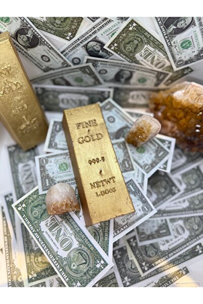 Asetüel Doğal taş Takı Asetüel El Yapımı Altın Külçe Bereket Mumu – İçinde Ge...