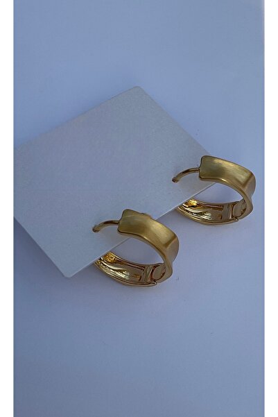 Halka kelepçeli gold küpe Çelik