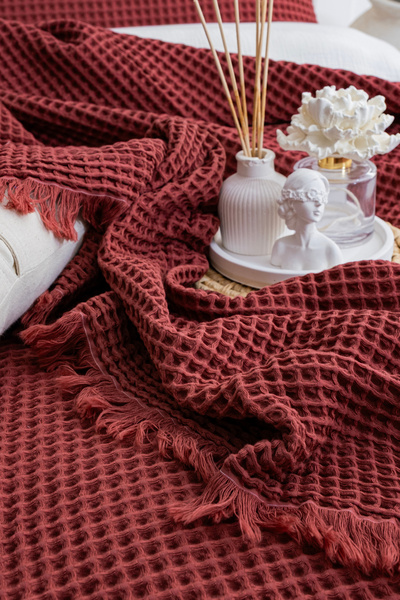 YASEMİNİNEVİ Waffle/Duo Size(220X250) Bedspread