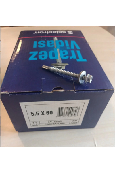 Selectron Trapez Vidası Çatı Vidası 5.5x60 | Çinko Kaplama Vida