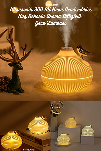 Genel Markalar Ultrasonik Dekoratif Kuş Hava Nemlendirici 300 ML Ev Ofis Buha...