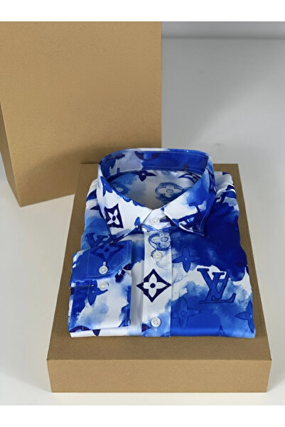 YusGos Long Sleeve Cotton Easy Iron Patterned Regular Fit Premium Sports Men's Shirt