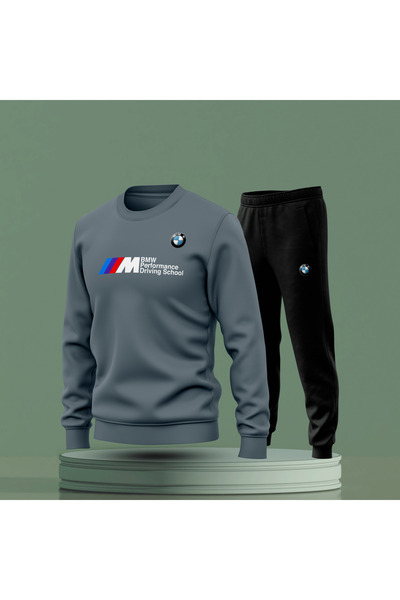 Bulvar Lee Crew Neck Bmw Printed Men's Tracksuit Set / Car