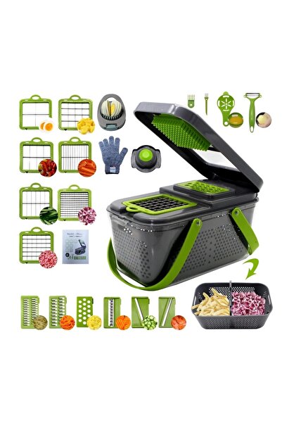 BASHAR 24-in-1 Mini Vegetable Chopper: Multifunctional Kitchen Mandoline
