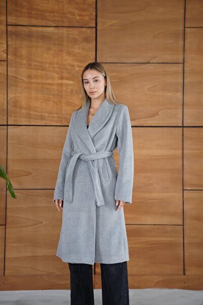 ALVOR Long Cashmere Coat with Belted Pocket Detail