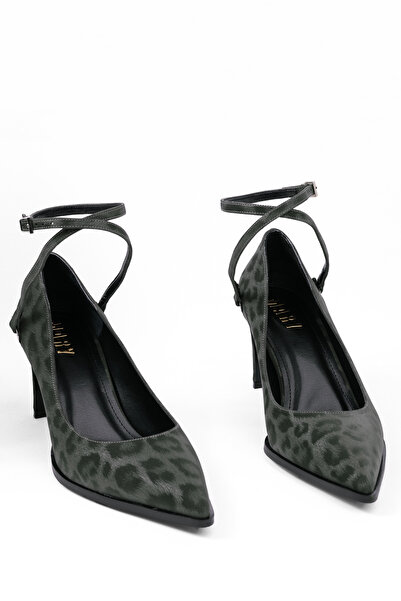 MARY Leopard Print Ankle Strap Pointed Toe Thin Heel Women's Stiletto Shoes