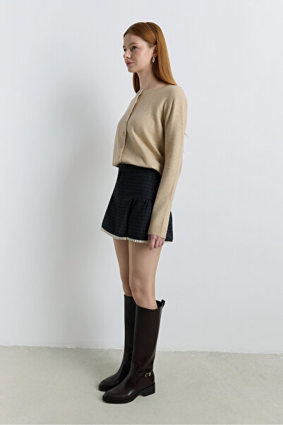 Babushka Checkered Lace Mini Skirt