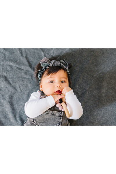 Lovedbaby Bentita bebelusi imitatie denim, Black, 0-2 ani