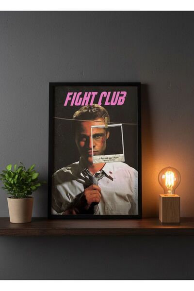 BuzzDesigns Fight Club – Minimal Poster Tarzı Sinema Duvar Tablosu (Çerçeveli)