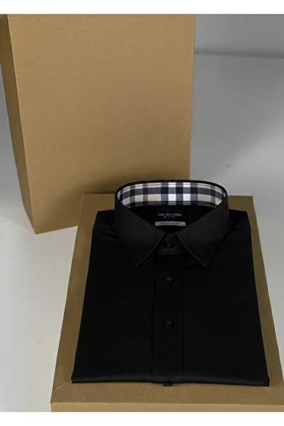 YusGos Women's Long Sleeve Easy Iron Cotton Satin Regular Plaid Detailed High Quality Premium Office Shirt