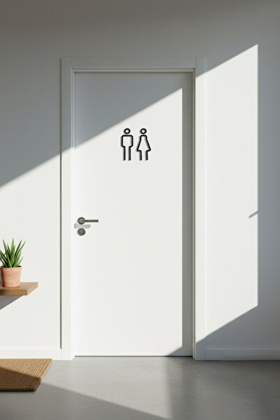 Cosmic Star Modern Wc Toilet Washroom Male Female Door Wall Sign Plaque |   3D Printing Black Color Figure