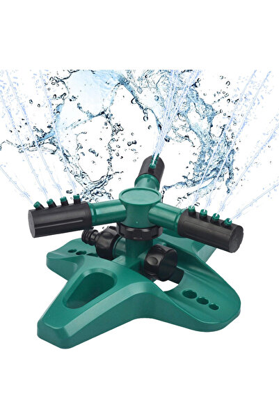 KEAGAN Garden Rotary Sprinkler with 3 Arms, 12 Spray Nozzles, 360 Degrees, Connectivity Accessories, Green