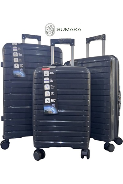 SUMAKA Hard Case Travel Luggage Set Lightweight Suitcase with Double Spinner Wheels + TSA Lock (Set of 3)