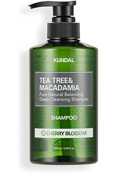 Kundal شامبو التنظيف العميق بزيت شجرة الشاي والمكاديميا - 500 مل - زهر الكرز