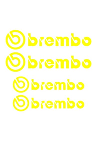 Oracal 651 Brembo sticker, Set of 4 calipers, yellow