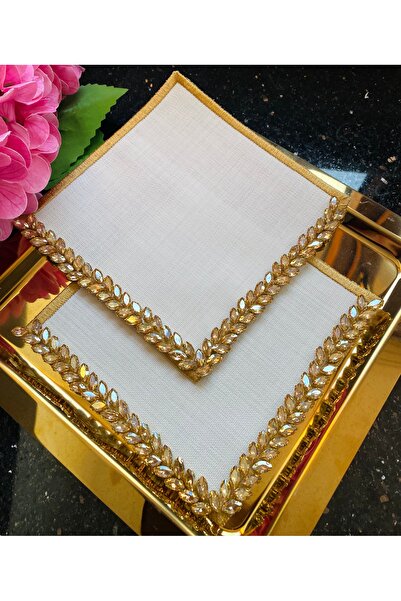 ELÇİÇEK HOME منديل تقديم، منديل كوكتيل، منديل تقديم جانب القهوة 2 قطعة