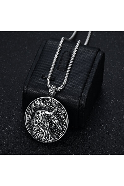 Viking قلادة من الفولاذ المقاوم للصدأ 316L بتصميم فالكنوت من الأساطير الاسكند...