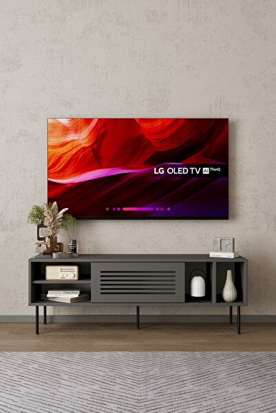 Furnitt Home Umay Gri 120 cm TV Ünitesi (100% MDF&Metal Ayak)
